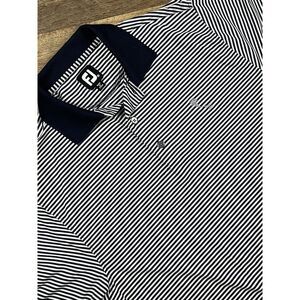 Footjoy Prodry Isle‎ Mens  Polo Blue and White Stripe size Medium